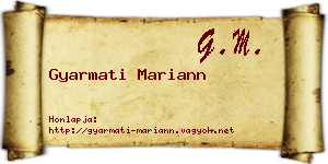 Gyarmati Mariann névjegykártya